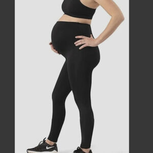 Restless Mama Comfy Maternity Leggings Over Belly with Back Support Zone and Sta
